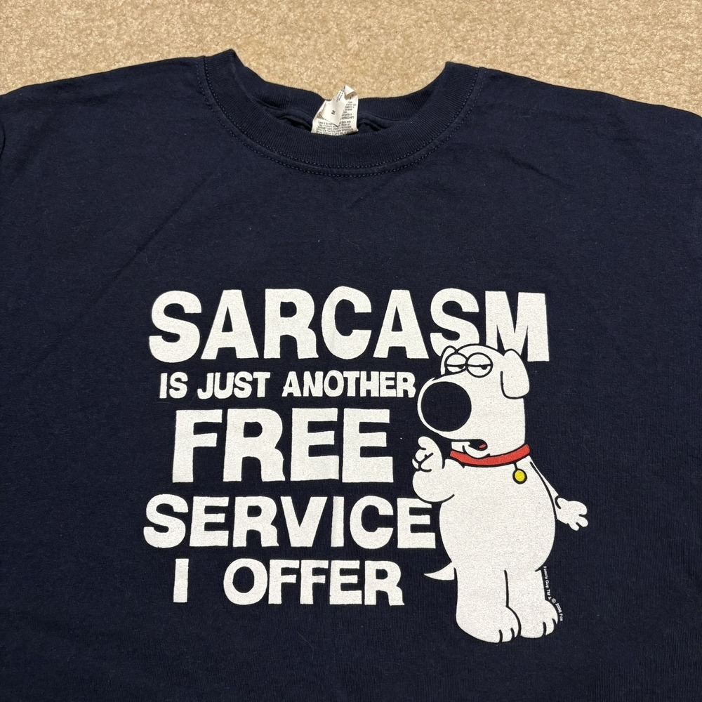 Vtg Family Guy Brian Griffin Shirt Mens Medium Blue Sarcasm 2006 Cartoon Dog Fox